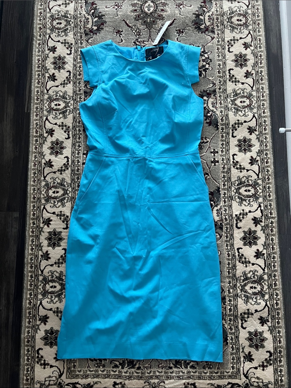 J. Crew Bright Turquoise Midi Sheath Dress